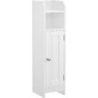 Kép 1/9 - VASAGLE Vékony Fürdőszobai szekrény állítható polcokkal, 18 x 80 x 20 cm, fehér