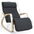 Kép 8/8 - SONGMICS hintaszék, relaxációs szék, 5 fokban állítható lábtartó, váz masszív nyírfából, 150 kg-ig terhelhető, szürke LYY10G