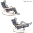 Kép 3/9 - SONGMICS hintaszék, relaxációs szék, 5 fokban állítható lábtartó, váz masszív nyírfából, 150 kg-ig terhelhető, szürke LYY10G