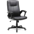 Kép 1/8 - SONGMICS irodai szék PU-ból, zárbiztos, állítható magasságú forgószék ergonómikus kivitelben, fekete, OBG32B