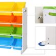 Gyermek játék tároló egység Játszószoba állványegység 4 színű, kivehető tárolódobozzal