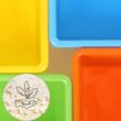 Gyermek játék tároló egység Játszószoba állványegység 4 színű, kivehető tárolódobozzal