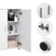 Kép 4/8 - VASAGLE fürdőszobai szekrény, oldalsó szekrény állítható polcszintekkel és dupla ajtóval