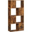 Kép 1/8 - VASAGLE könyvespolc szimmetrikus kialakítású, 60 x 24 x 127 cm, rusztikus barna