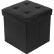 Kép 1/7 - SONGMICS Pad 300 kg-os tárolókapacitással, műbőr, fekete, 38x38x38 cm