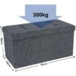 SONGMICS 80L-es tároló pad, rugalmas, 300 kg-ig terhelhető, 76 x 38 x 38 cm, sötétszürke