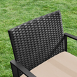 Kép 6/8 - Kerti bútor garnitúra, 1 asztal és 2 db szék, 40 x 39 x 40 cm, fekete/bézs