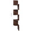 Kép 7/7 - VASAGLE sarokpolc, 5 szintes lebegő fali polc cikkcakkos kialakítással, rusztikus barna 20 x 20 x 127,5 cm