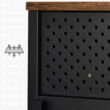 Kép 4/7 - Kétajtós tárolószekrény, 80 x 76 x 40 cm, rusztikus barna és fekete