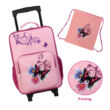 BONTOUR Vászon Gyermekbőrönd 2 Kerékkel, Pillangó mintával