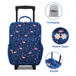 Kép 5/10 - BONTOUR Vászon Gyermekbőrönd 2 Kerékkel, Flamingó Mintával