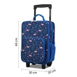 Kép 4/10 - BONTOUR Vászon Gyermekbőrönd 2 Kerékkel, Flamingó Mintával