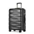 Kép 1/13 - BONTOUR “Wave” közepes Bőrönd, Duplakerekes Gurulós bőrönd TSA zárral, Fekete, M méretű