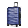 BONTOUR “Wave” 2 db-os Bőrönd Szett(S+M), Duplakerekes Gurulós bőrönd TSA zárral, Kék