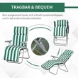 Outsunny kerti nyugágy szett 2 db összecsukható, párnákkal 60 x 75 x 102 cm, zöld + fehér