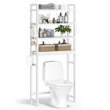 WC feletti tároló, 4 szintes, helytakarékos, egyszerű összeszerelés, fehér
