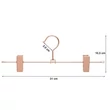 Fém ruhaakasztó 31 cm 2 csúszásmentes klipsz, 10 darabos csomagban, rosegold