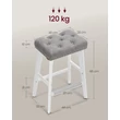 Bárszék 2db-os szett, 66 cm magas, szürke/fehér