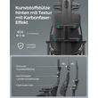Állítható magasságú szék, karbon hatású irodai szék, fekete