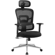 Irodai szék, ergonomikus szék magas háttámlával, fekete