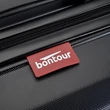 BONTOUR “Wave” 3 db-os Duplakerekes Bőrönd Szett, TSA zárral, Fekete