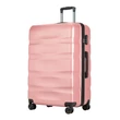 BONTOUR “Wave” Nagy Duplakerekes Gurulós bőrönd számzárral, Rose Gold, L méretű