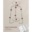 Modern kerek asztal, 2 szintes éjjeliszekrény, márványfekete