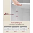 Cipőpad ülés cipőrendező 6 rekesszel és 3 állítható polccal 3 tárolódobozzal, fehér- szürke