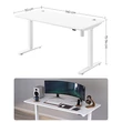 Elektromosan állítható magasságú íróasztal, 70 x 140 x (73-114) cm,  acélvázas, fehér