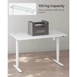 Elektromosan állítható magasságú íróasztal, 70 x 140 x (73-114) cm,  acélvázas, fehér