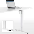 Elektromosan állítható magasságú íróasztal, 70 x 140 x (73-114) cm,  acélvázas, fehér