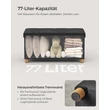 Összecsukható puff, lábtartó ottomán, 77 L, tintafekete, 38 x 76 x 40 cm