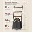 Szennyeskosár, 2 részes szennyestartó létrapolccal, 2 x 46 literes, rusztikus barna-outlet