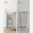 Szennyestartó, 3 rekeszes szennyeskosár fém kerettel, fehér-outlet