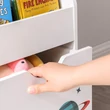 Játéktároló, könyvespolc kivehető kerekes tárolódobozzal-outlet