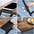 Laptop asztal, állítható reggeliző tálca, 71 x 35 x 23 cm, rusztikus barna -outlet