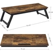 Laptop asztal, állítható reggeliző tálca, 71 x 35 x 23 cm, rusztikus barna -outlet
