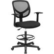 Ergonomikus irodai szék kartámaszokkal, magas forgó szék, Fekete Outlet
