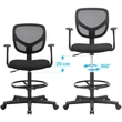 Ergonomikus irodai szék kartámaszokkal, magas forgó szék, Fekete Outlet