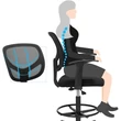 Ergonomikus irodai szék kartámaszokkal, magas forgó szék, Fekete Outlet