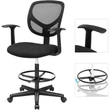 Ergonomikus irodai szék kartámaszokkal, magas forgó szék, Fekete Outlet
