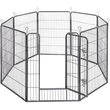 Kutya kennel, kutyaketrec 77x 100cm, kültéri kisállat kifutó, fekete Outlet