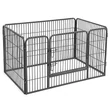 Kutya kennel, kutyaketrec ,4 részes szobakennel, szürke