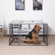 Kutya kennel, kutyaketrec ,4 részes szobakennel, szürke