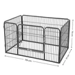 Kutya kennel, kutyaketrec ,4 részes szobakennel, szürke