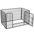 Kutya kennel, kutyaketrec ,4 részes szobakennel, szürke
