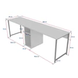 Íróasztal Twin Study Desk - Atlantic Pine, Fekete