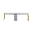 Íróasztal Twin Study Desk - Fehér, Arany