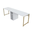 Íróasztal Twin Study Desk - Fehér, Arany