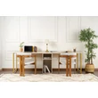 Íróasztal Twin Study Desk - Travertine, Arany